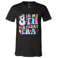 In My 8th Birthday Era Eight Bday 8 Year Old Birthday Girl V-Neck T-Shirt