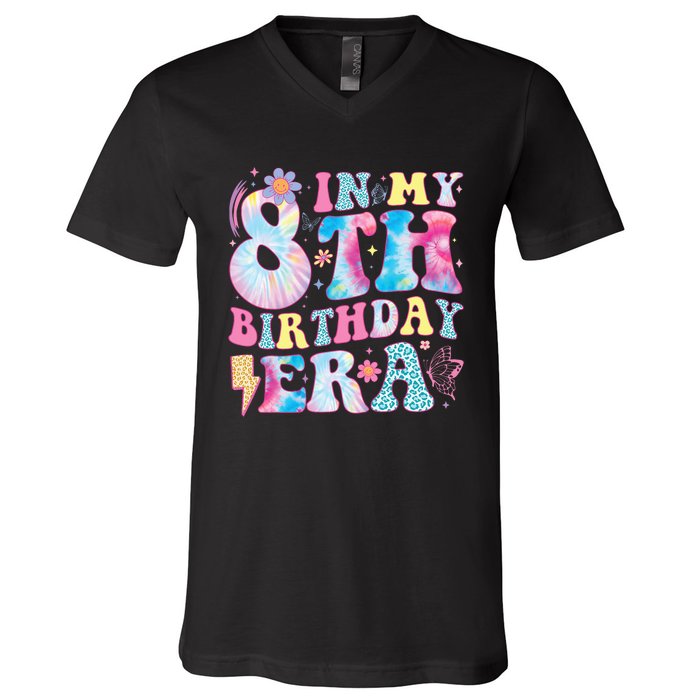 In My 8th Birthday Era Eight Bday 8 Year Old Birthday Girl V-Neck T-Shirt