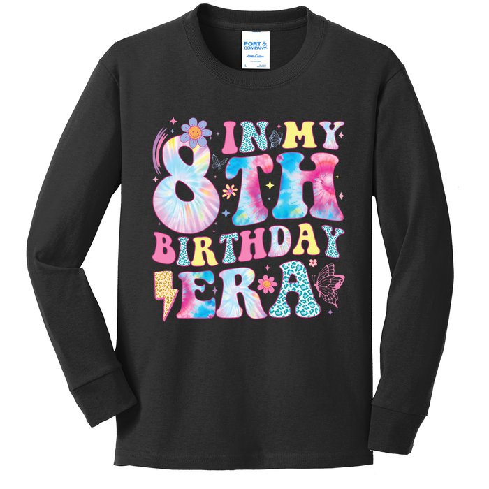 In My 8th Birthday Era Eight Bday 8 Year Old Birthday Girl Kids Long Sleeve Shirt