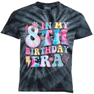 In My 8th Birthday Era Eight Bday 8 Year Old Birthday Girl Kids Tie-Dye T-Shirt