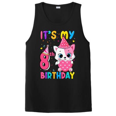 Its My 8th Birthday Funny Cat Birthday 8 Year Old Gift PosiCharge Competitor Tank