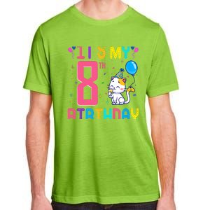 It's My 8th Birthday Cat Birthday 8 Yr Old Outfit Adult ChromaSoft Performance T-Shirt