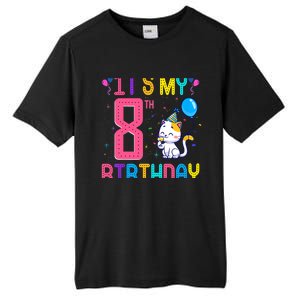 It's My 8th Birthday Cat Birthday 8 Yr Old Outfit Tall Fusion ChromaSoft Performance T-Shirt