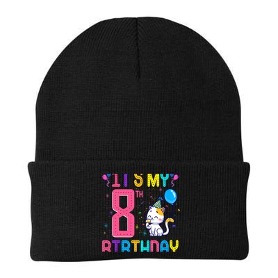 It's My 8th Birthday Cat Birthday 8 Yr Old Outfit Beanie
