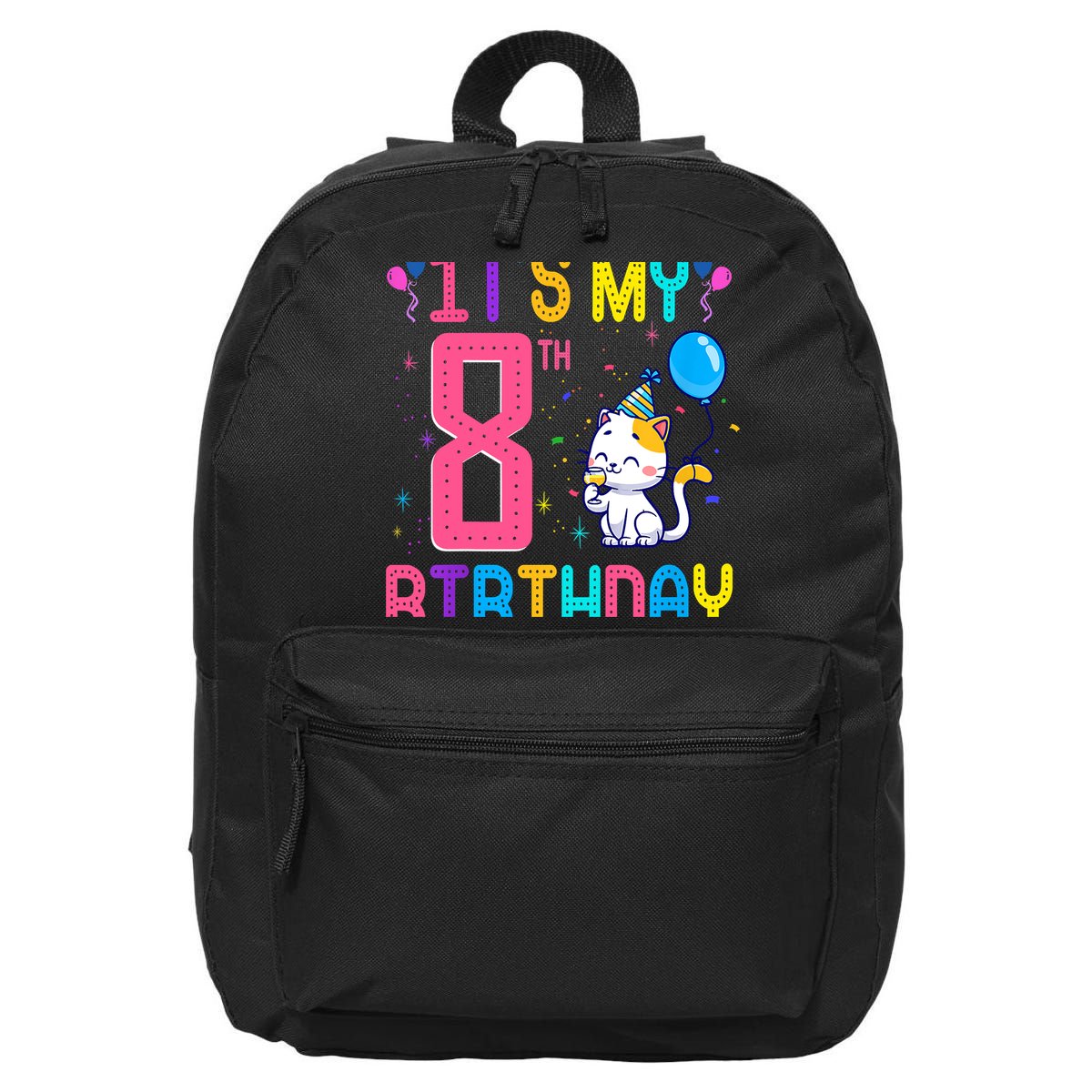 It's My 8th Birthday Cat Birthday 8 Yr Old Outfit 16 in Basic Backpack