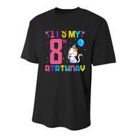 It's My 8th Birthday Cat Birthday 8 Yr Old Outfit Youth Performance Sprint T-Shirt