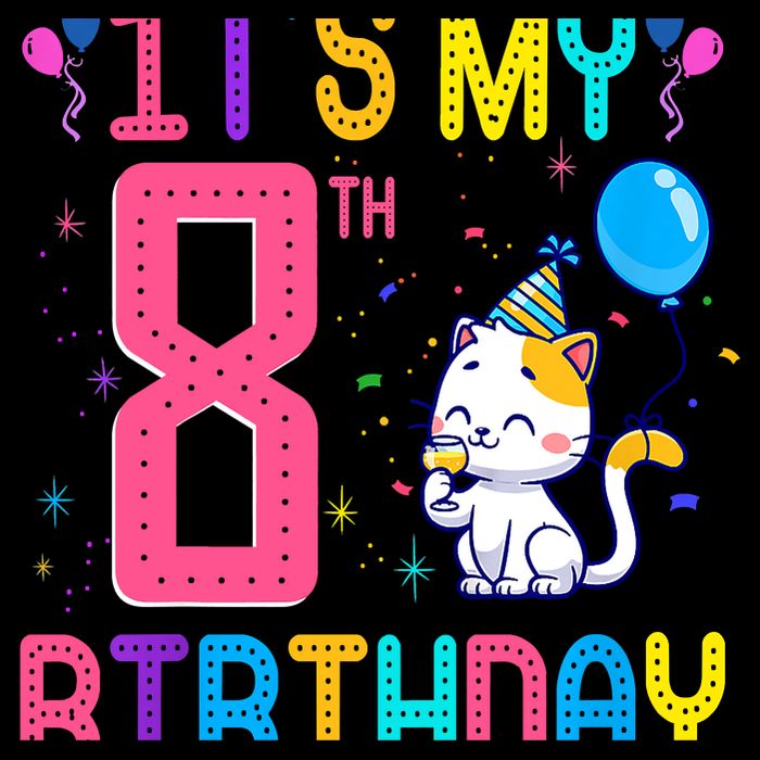 It's My 8th Birthday Cat Birthday 8 Yr Old Outfit Youth Performance Sprint T-Shirt