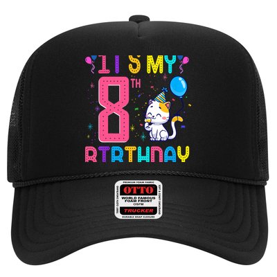 It's My 8th Birthday Cat Birthday 8 Yr Old Outfit Trucker Hat