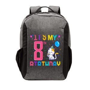 It's My 8th Birthday Cat Birthday 8 Yr Old Outfit Vector Backpack