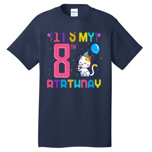 It's My 8th Birthday Cat Birthday 8 Yr Old Outfit Tall T-Shirt