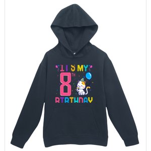 It's My 8th Birthday Cat Birthday 8 Yr Old Outfit Urban Pullover Hoodie