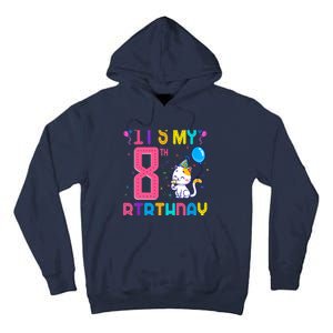 It's My 8th Birthday Cat Birthday 8 Yr Old Outfit Tall Hoodie