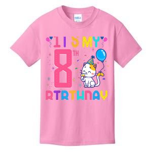 It's My 8th Birthday Cat Birthday 8 Yr Old Outfit Kids T-Shirt