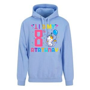 It's My 8th Birthday Cat Birthday 8 Yr Old Outfit Unisex Surf Hoodie