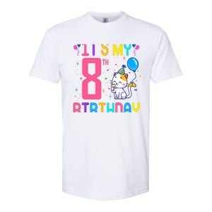 It's My 8th Birthday Cat Birthday 8 Yr Old Outfit Softstyle CVC T-Shirt