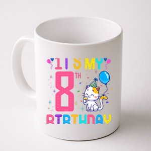 It's My 8th Birthday Cat Birthday 8 Yr Old Outfit Coffee Mug