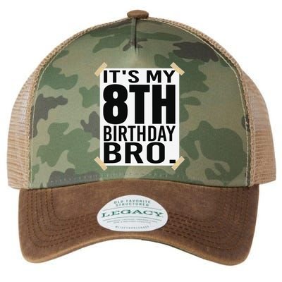 It's My 8th Birthday Bro Eighth Birthday Party Legacy Tie Dye Trucker Hat