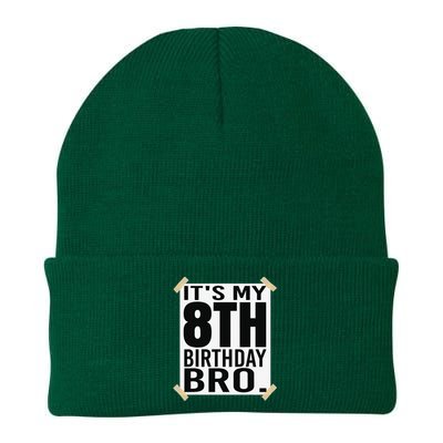 It's My 8th Birthday Bro Eighth Birthday Party Knit Cap Winter Beanie