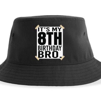 It's My 8th Birthday Bro Eighth Birthday Party Sustainable Bucket Hat