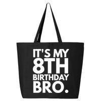 It's My 8th Birthday Bro Eighth Bday Party For Boys TShirt 25L Jumbo Tote