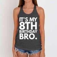 It's My 8th Birthday Bro Eighth Bday Party For Boys TShirt Women's Knotted Racerback Tank