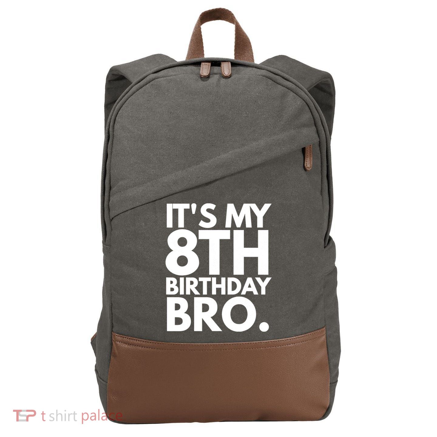 It's My 8th Birthday Bro Eighth Bday Party For Boys TShirt Cotton Canvas Backpack