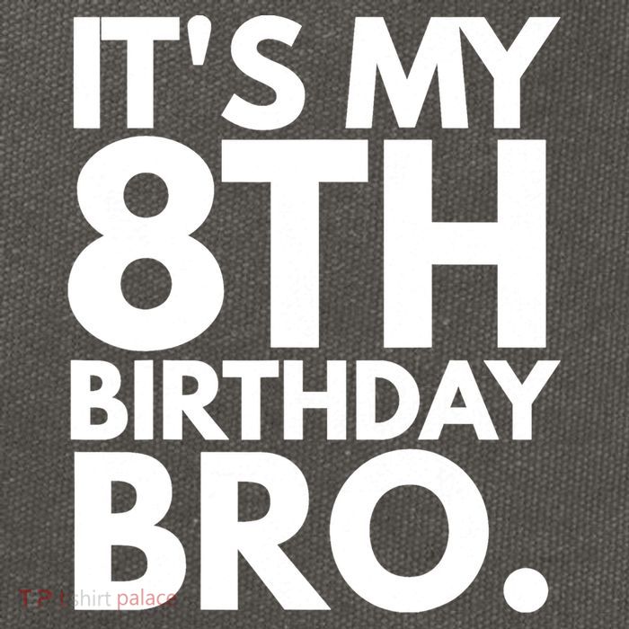 It's My 8th Birthday Bro Eighth Bday Party For Boys TShirt Cotton Canvas Backpack