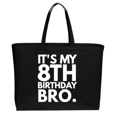 It's My 8th Birthday Bro Eighth Bday Party For Boys TShirt Cotton Canvas Jumbo Tote