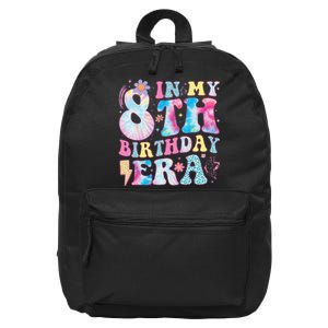 In My 8th Birthday Era Eight Bday 8 Year Old Birthday Girl Gift 16 in Basic Backpack