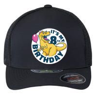 It's My 8th Birthday Dinosaur Flexfit Unipanel Trucker Cap