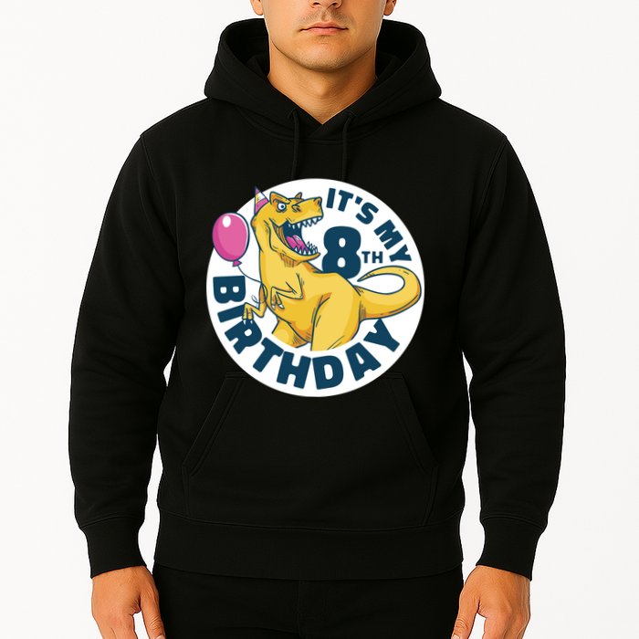It's My 8th Birthday Dinosaur Hoodie