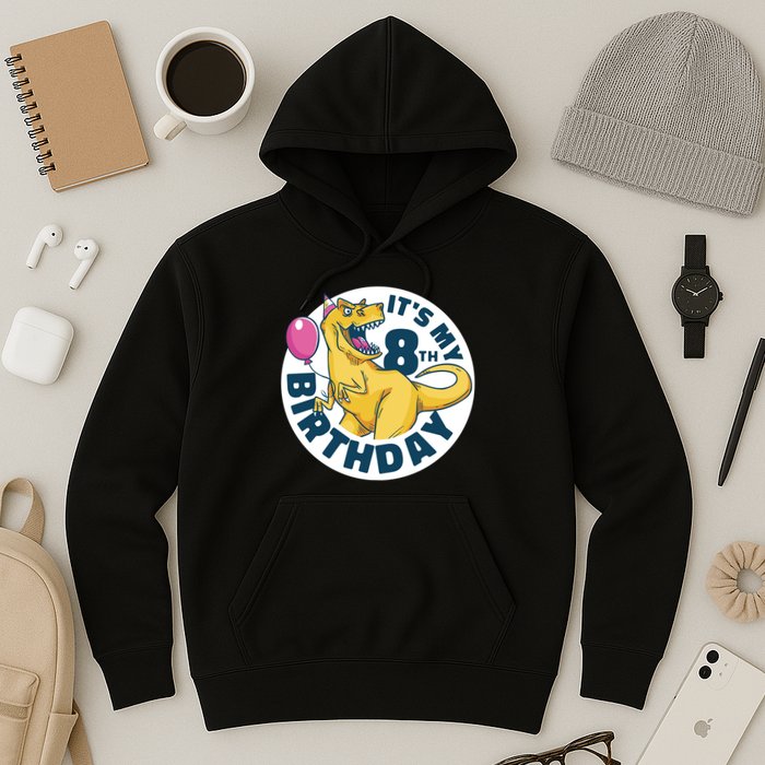 It's My 8th Birthday Dinosaur Hoodie