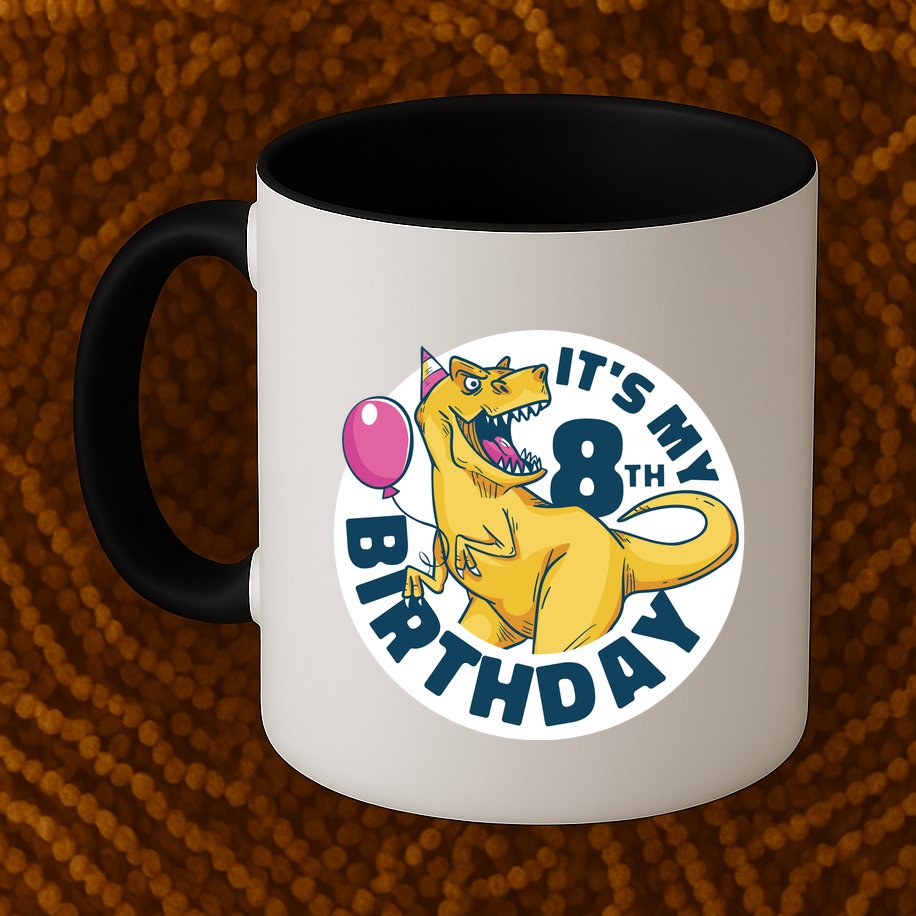 It's My 8th Birthday Dinosaur Mug