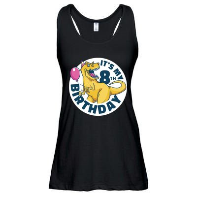 It's My 8th Birthday Dinosaur Ladies Essential Flowy Tank