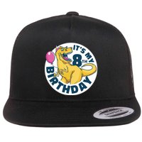 It's My 8th Birthday Dinosaur Flat Bill Trucker Hat