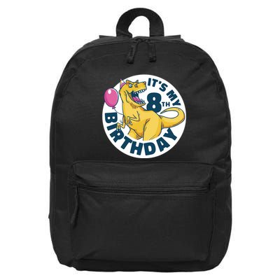 It's My 8th Birthday Dinosaur 16 in Basic Backpack