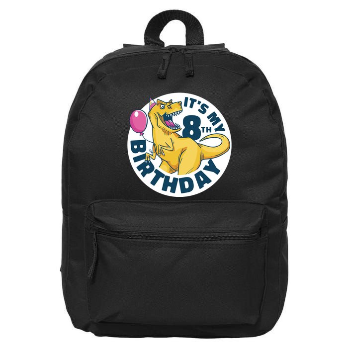 It's My 8th Birthday Dinosaur 16 in Basic Backpack