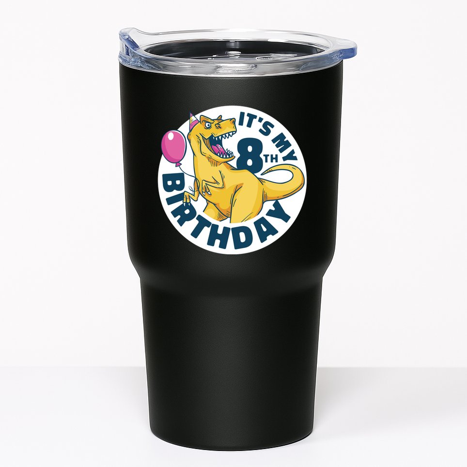 It's My 8th Birthday Dinosaur Tumbler
