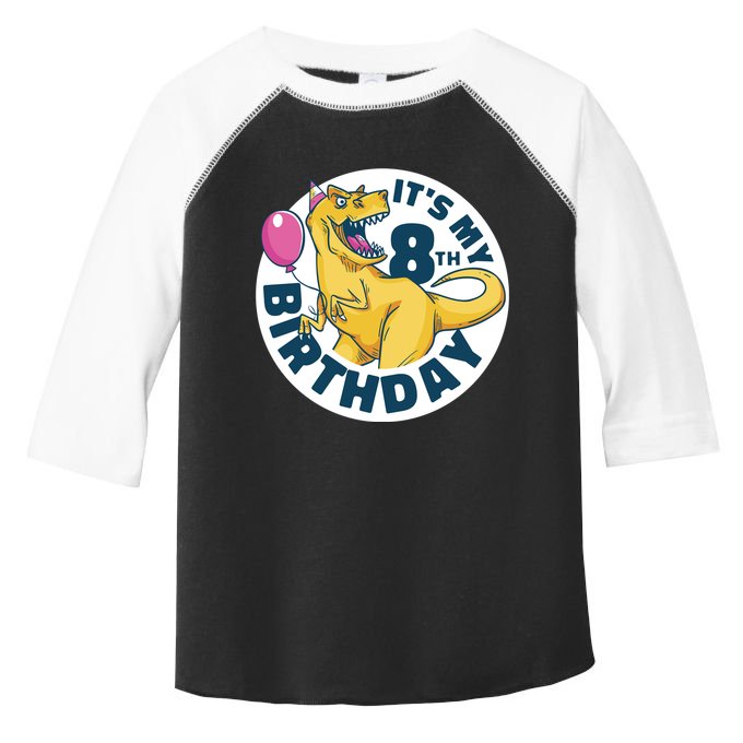 It's My 8th Birthday Dinosaur Toddler Fine Jersey T-Shirt