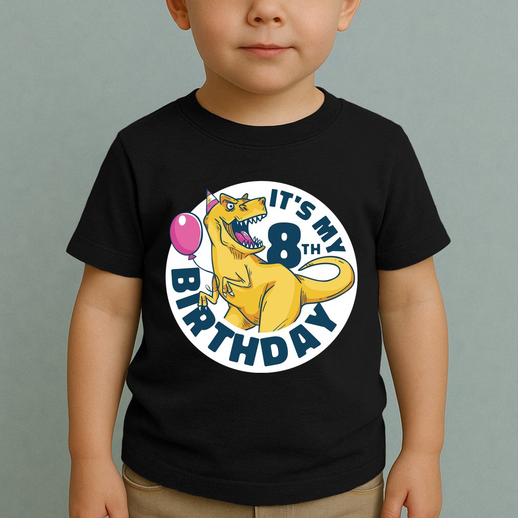 It's My 8th Birthday Dinosaur Toddler T-Shirt