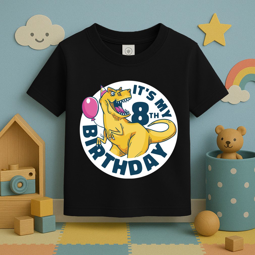 It's My 8th Birthday Dinosaur Toddler T-Shirt