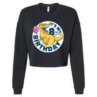 It's My 8th Birthday Dinosaur Cropped Pullover Crew