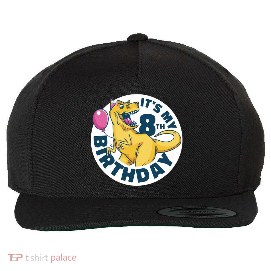 It's My 8th Birthday Dinosaur Wool Snapback Cap