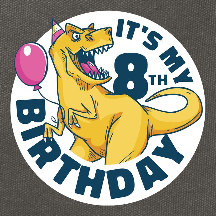 It's My 8th Birthday Dinosaur Cotton Canvas Backpack