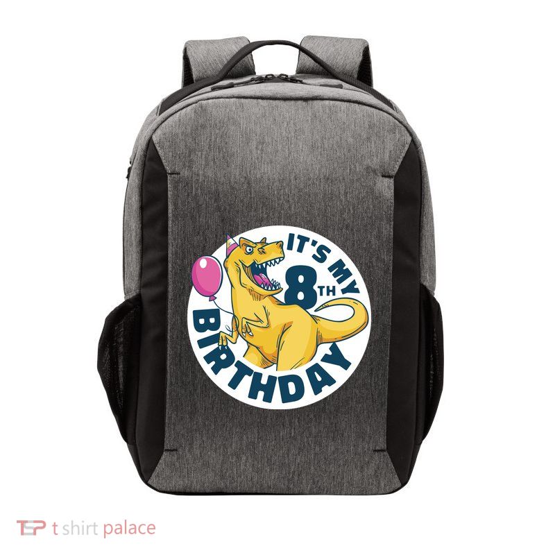 It's My 8th Birthday Dinosaur Vector Backpack