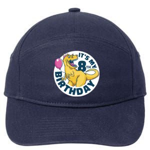 It's My 8th Birthday Dinosaur 7-Panel Snapback Hat