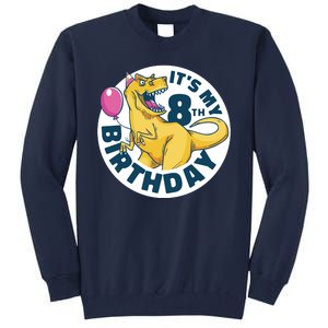 It's My 8th Birthday Dinosaur Tall Sweatshirt