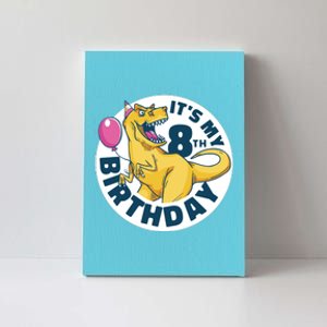 It's My 8th Birthday Dinosaur Canvas