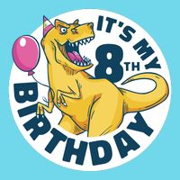 It's My 8th Birthday Dinosaur Women's V-Neck T-Shirt