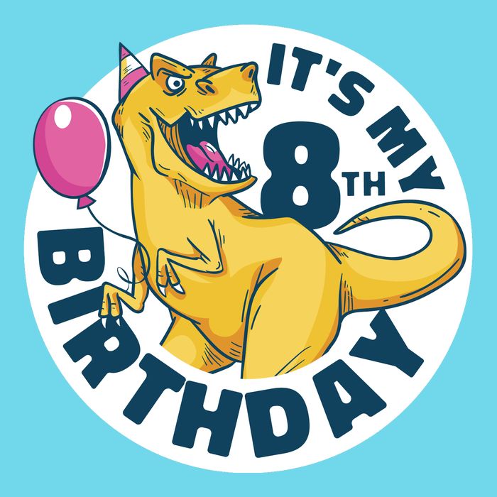It's My 8th Birthday Dinosaur Women's V-Neck T-Shirt